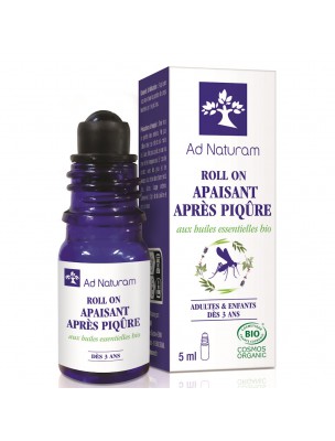 Image de Roll-On Apaisant Après-Piqûre Bio - Synergie d'Huiles essentielles 5 ml - Ad Naturam via Bobos B. Baudoux - 74 p - Huiles essentielles