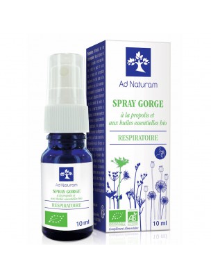Image de Spray Gorge Bio - Voies Respiratoires 10 ml - Ad Naturam depuis Huiles Essentielles Mélangées: Mélange Naturel pour Votre Bien-être