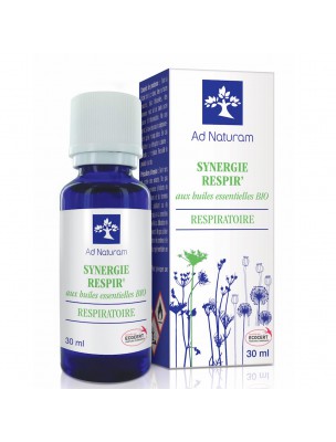 Image de Synergie Respir' Bio - Complexe pour Diffuseur 30 ml - Ad Naturam depuis Brûle-Encens Poudre Cade Ebène - Galet Bois Quésack