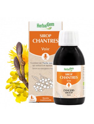 Image de Sirop des chantres Bio - Soulagez vos cordes vocales 250 ml - Herbalgem via Gommes Chantres Bio - Soulagez vos cordes vocales 24 gommes - Herbalgem