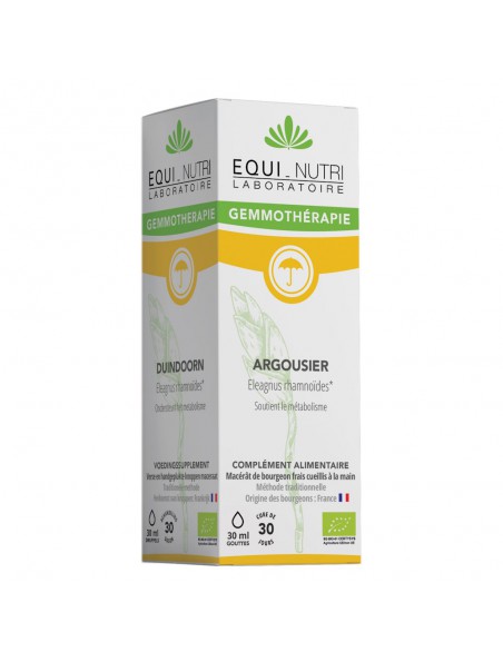 Image principale de Argousier Macérât de Jeune Pousse Bio - Immunité et Tonus 30 ml - Equi-Nutri