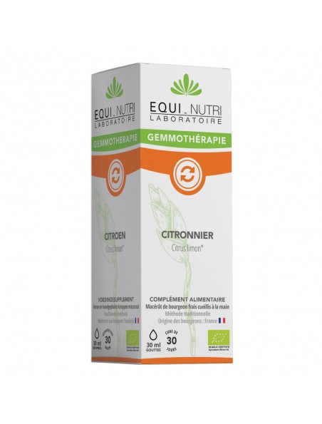 Achetez Citronnier Macérât de Jeune Pousse Bio - Circulation et Digestion 30 ml - Equi-Nutri à l'herboristerie Louis Image principale de Citronnier Macérât de Jeune Pousse Bio - Circulation et Digestion 30 ml - Equi-Nutri