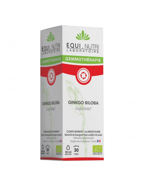 Achetez Ginkgo Biloba Macérât de Bourgeon Bio - Circulation et Mémoire 30 ml - Equi-Nutri à l'herboristerie Louis Image principale de Ginkgo Biloba Macérât de Bourgeon Bio - Circulation et Mémoire 30 ml - Equi-Nutri