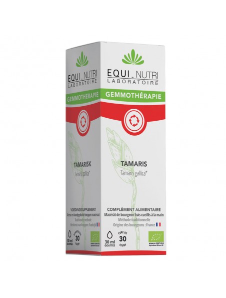 Achetez Tamaris Macérât de Bourgeon Bio - Circulation 30 ml - Equi-Nutri à l'herboristerie Louis Image principale de Tamaris Macérât de Bourgeon Bio - Circulation 30 ml - Equi-Nutri