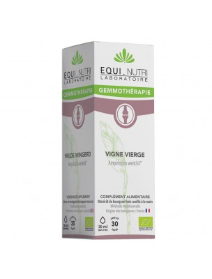 Image de Vigne Vierge Macérât de Bourgeon Bio - Articulations 30 ml - Equi-Nutri depuis Formule Quercétine, MSM, Oeufs de Caille - Voies Respiratoires 30 gélules - HDNC