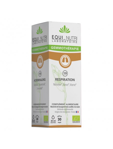 Achetez Respiration Complexe n°19 Bio - Confort Respiratoire 30 ml - Equi-Nutri à l'herboristerie Louis Image principale de Respiration Complexe n°19 Bio - Confort Respiratoire 30 ml - Equi-Nutri