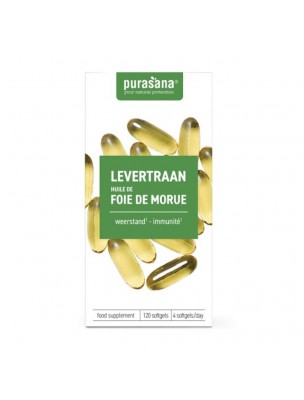 Image de Huile de foie de morue - Immunité 120 Capsules - Purasana via Huile de krill - Purasana