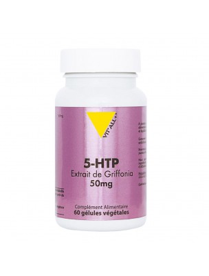 Image de 5-HTP Griffonia extract 50 mg - Relaxation and Sleep 30 vegetarian capsules - Vit'all+ depuis Stress, morale, sleep plants soothe you