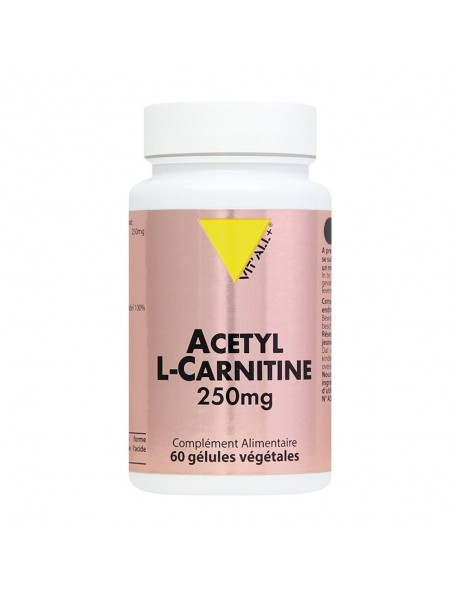 Image principale de Acétyl L-Carnitine 250 mg - Acide Aminé 60 gélules végétales - Vit'all+