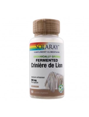 Image de Crinière de Lion fermenté - Champignon Immunité 60 capsules - Solaray via Complexe Champignons Bio 500 mg - Défenses naturelles 60 gélules végétales - Vit'all+