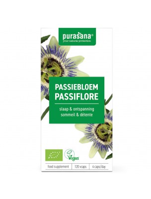 Image de Passiflore Bio - Sommeil et Détente 120 capsules - Purasana via Pavot de Californie Eschscholtzia Bio - Purasana