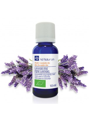 Image de Lavande Fine Bio - Huile essentielle de Lavandula angustifolia (officinalis) 10 ml - Ad Naturam via Lavande Vraie Bio - Huile essentielle 10ml - Ad Naturam