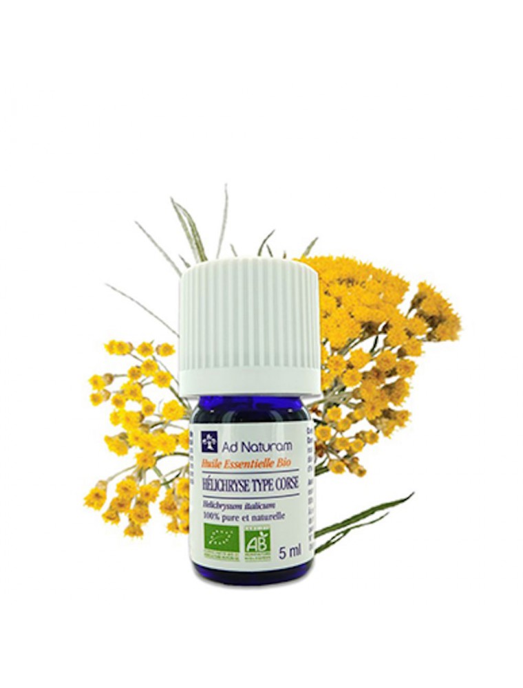 Image principale de la modale pour Hélichryse type Corse Bio - Huile essentielle d'Helichrysum italicum 2 ml - Ad Naturam