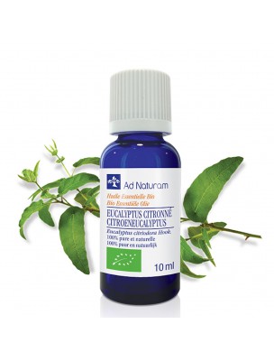 Image de Eucalyptus Citronné Bio - Huile essentielle d'Eucalyptus citriodora 10 ml - Ad Naturam depuis Résultats de recherche pour "Eucaly'pur Bio "