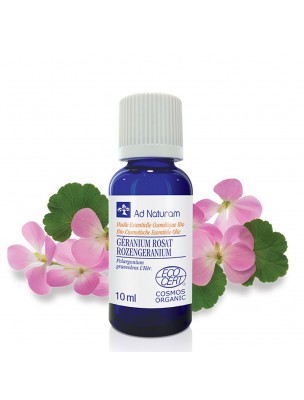 Image de Géranium Rosat Bio - Huile essentielle de Pelargonium graveolens 10 ml - Ad Naturam via Gingembre Bio - Huile essentielle Zingiber officinale 5 ml - Ad Naturam