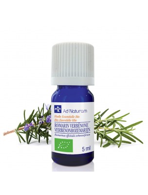 Image de Romarin à Verbénone Bio - Huile essentielle de Rosmarinus officinalis verbenoniferum 5 ml - Ad Naturam via Rose de Damas Bio - Huile essentielle 2 ml - Ad Naturam