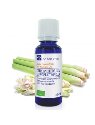 Image de Citronnelle de Java Bio - Huile essentielle de Cymbopogon nardus var winterianus 30 ml - Ad Naturam depuis Eucalyptus globulus Bio - Huile essentielle 30ml