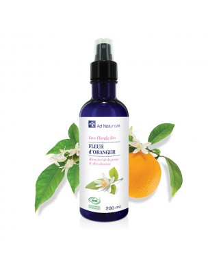 Image de Fleur d'Oranger Bio - Hydrolat (Eau Florale) de Citrus Aurantium L ssp. Aurantium 200 ml - Ad Naturam depuis Macadamia Bio - Huile Végétale Ad Naturam