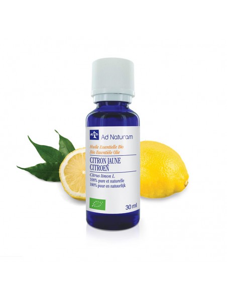 Image principale de Citron Bio - Huile essentielle de Citrus limomum 30 ml - Ad Naturam