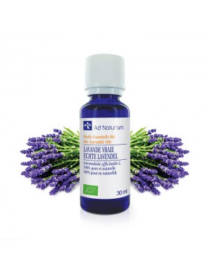 Image de Lavande Vraie Bio - Huile essentielle de Lavandula angustifolia 30 ml - Ad Naturam depuis Lavande Fine Bio - Hydrolat 200 ml - Ad Naturam