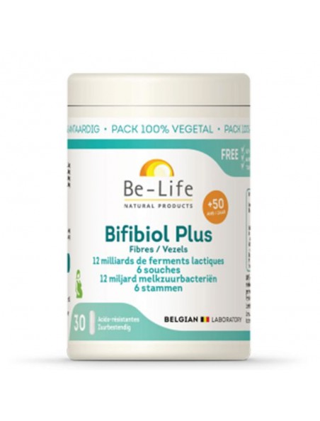 Image principale de Bifibiol Plus - Probiotiques 12 milliards de ferments lactiques 30 gélules - Be-Life