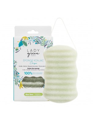 Image de Eponge Konjac à l'Aloe Vera - Soin Exfoliant pour le Corps - Lady Green depuis Accessoires 0 déchets - pour une consommation responsable