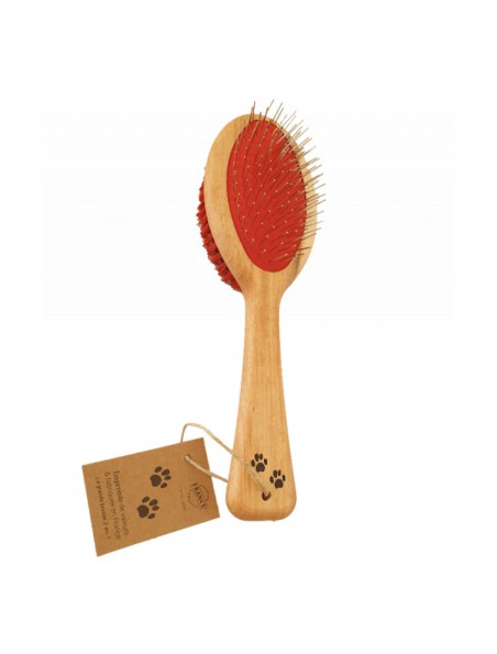 Achetez Brosse 2 en 1 - Démêlage et Soin des Poils des Animaux - Empreinte à l'herboristerie Louis Image principale de Brosse 2 en 1 - Démêlage et Soin des Poils des Animaux - Empreinte