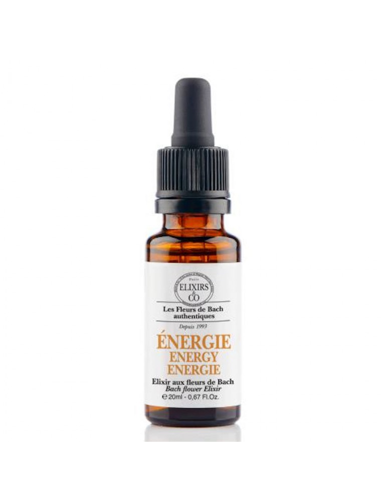 Image principale de la modale pour Elixir composé Bio aux Fleurs de Bach - Pour l'énergie 20 ml - Elixirs and Co