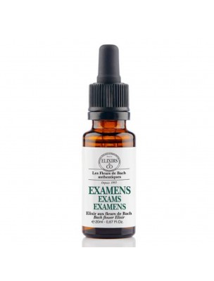 Image de Examens - Elixir composé Bio aux Fleurs de Bach 20 ml - Elixirs and Co depuis Elixirs de Bach composés prêts à l'emploi - Produits de phytothérapie et d'herboristerie