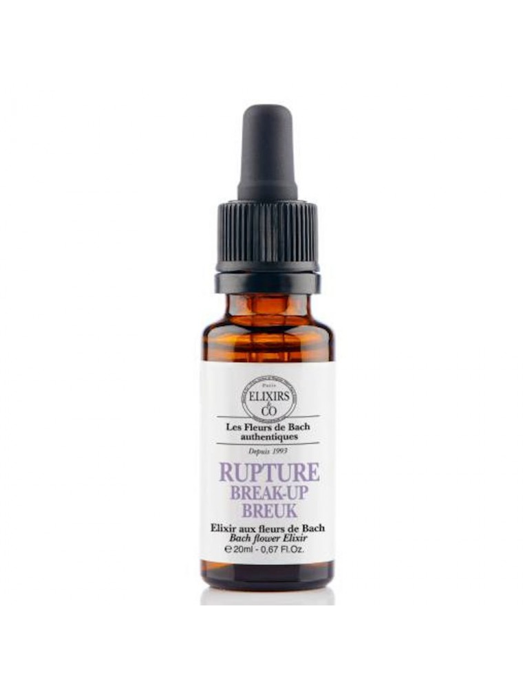 Image principale de la modale pour Rupture - Elixir composé Bio aux Fleurs de Bach 20 ml - Elixirs and Co