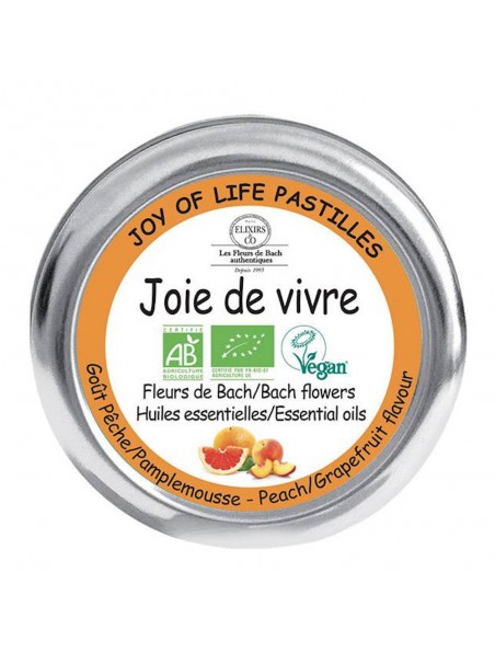 Achetez Pastilles Joie de Vivre Bio aux Fleurs de Bach 45 g - Elixirs and Co à l'herboristerie Louis Image principale de Pastilles Joie de Vivre Bio aux Fleurs de Bach 45 g - Elixirs and Co