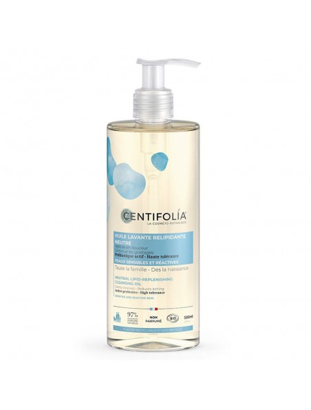 Achetez Huile Lavante Relipidante Neutre Bio - Peaux sensibles et réactives 500 ml - Centifolia à l'herboristerie Louis Image principale de Huile Lavante Relipidante Neutre Bio - Peaux sensibles et réactives 500 ml - Centifolia