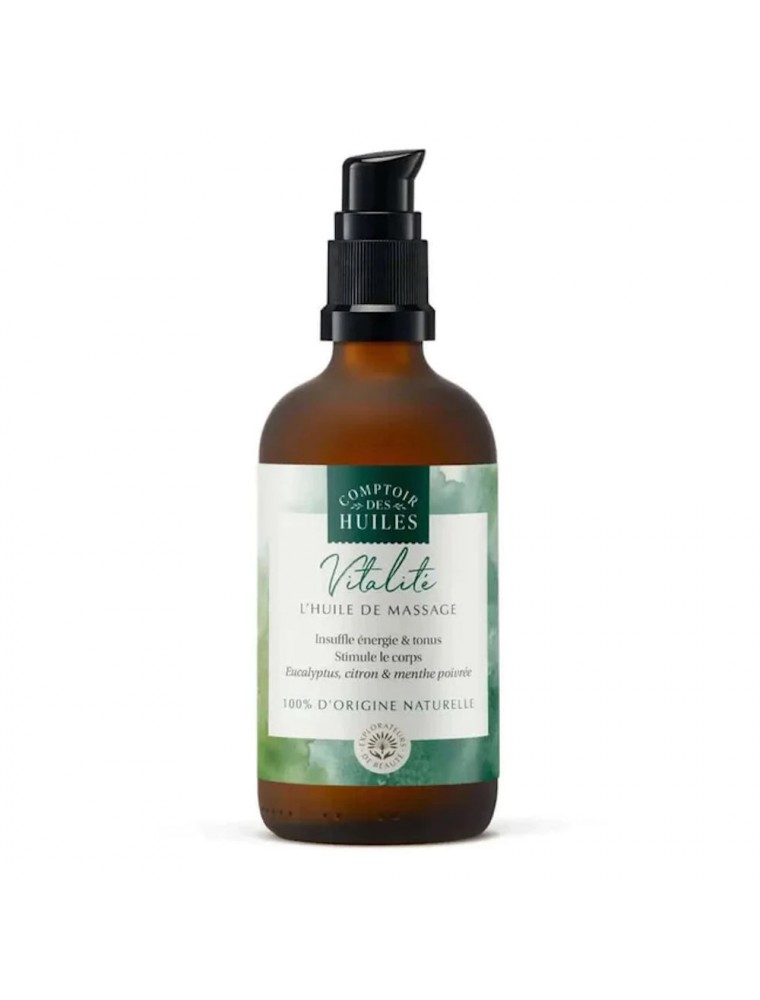 Image principale de la modale pour Huile de Massage Vitalité Bio - Décongestionnante et Tonifiante 100ml - Comptoir des Huiles