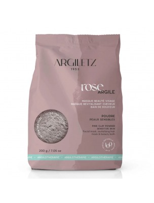 Image de Argile rose ultra-ventilée - Peaux sensibles 200 grammes - Argiletz via Argiletz - Bandes d'argile verte - Réparatrices et Relaxantes