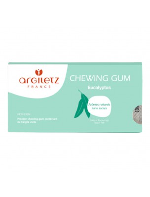 Image de Chewing Gum à l’Argile verte - Eucalyptus 12 Dragées - Argiletz depuis Argiles : Retrouvez tous nos produits de phytothérapie et d'herboristerie