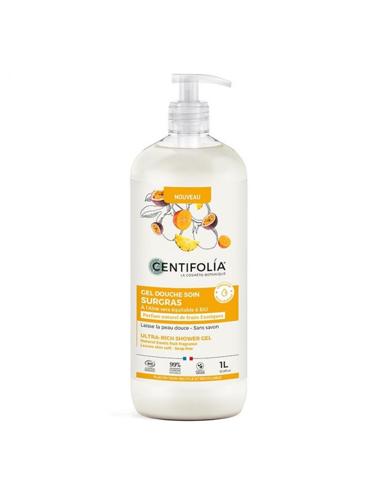 Image principale de la modale pour Gel Douche Fruits Exotiques Bio - Gel Surgras et Sans Savon 1 Litre - Centifolia