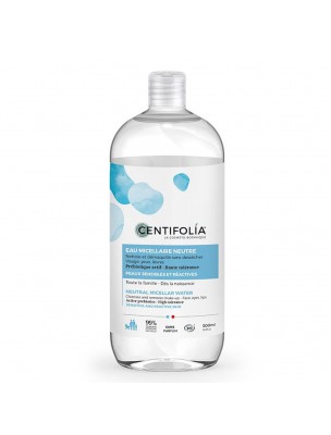Image de Eau Micellaire Neutre 3 en 1 Bio - Visage, Yeux et Lèvres 500 ml - Centifolia depuis Savons hypoallergéniques Rampal Latour - Peaux sensibles Amande Douce