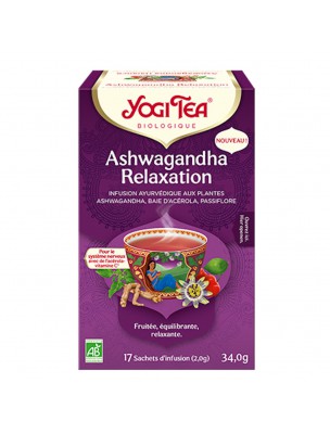 Image de Ashwagandha Relaxation Bio - Infusions Ayurvédiques 17 sachets - Yogi Tea depuis Thés et eaux de fruits naturels | Produits de phytothérapie