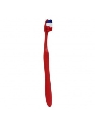 Image de Brosse à dents Dupont Bleu Blanc Rouge - Manche Rouge Souple - Bioseptyl depuis Hygiène naturelle : produits de phytothérapie et d'herboristerie