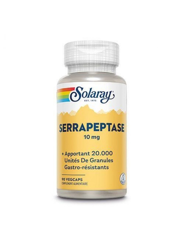 Image principale de la modale pour Serrapeptase 10 mg - Articulations et Douleurs 90 capsules - Solaray