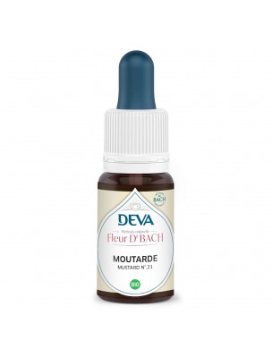 Image de Moutarde Bio - Sérénité et Joie Élixir Floral de Bach 15 ml - Deva via Complexe Baby blues C17 Bio - Fleurs de Bach Granules 10 ml - Biofloral