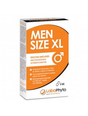 Image de Men Size XL - Performance sexuelle pour l'homme 60 gélules - LaboPhyto via Hot Drink Homme Bois bandé Muira puama - Aphrodisiaque naturel 250 ml - LaboPhyto