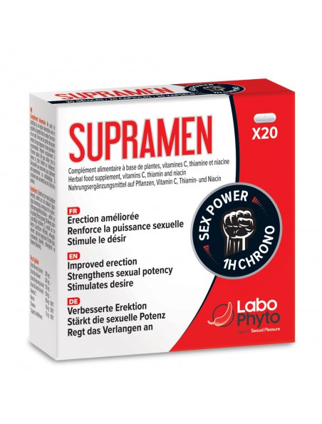 Achetez SupraMen - Aphrodisiaque naturel 20 capsules - LaboPhyto à l'herboristerie Louis Image principale de SupraMen - Aphrodisiaque naturel 20 capsules - LaboPhyto
