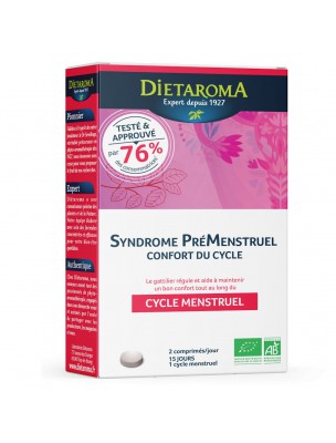 Image de Syndrome PréMenstruel Bio - Cycle Menstruel 30 comprimés - Dietaroma depuis Phytofrance - Actee a Grappes