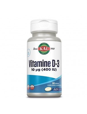 Image de Vitamine D3 - Ossature saine et immunité 100 gélules - KAL via Acheter Huile de foie de morue - Immunité 120 Capsules -