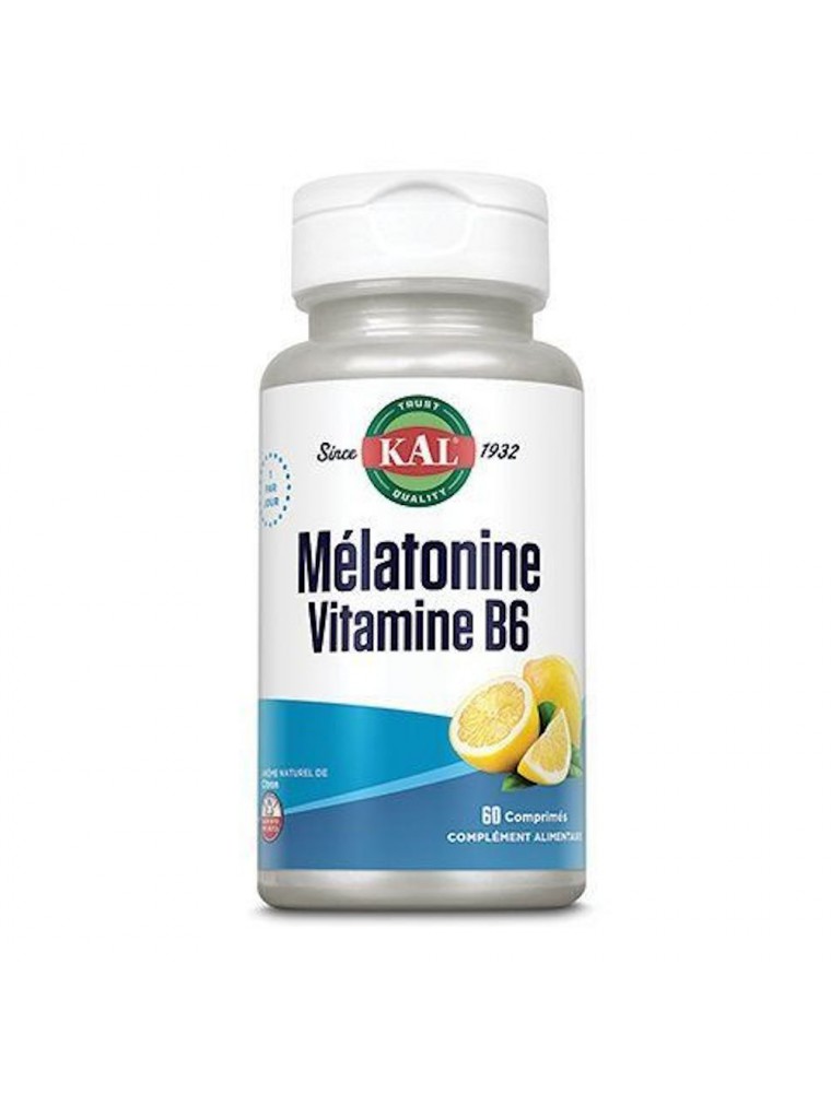 Image principale de la modale pour Mélatonine Vitamine B6 - Stress et Sommeil 60 comprimés - KAL