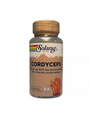 Image de Cordyceps - Champignon Immunité 60 gélules végétales - Solaray via ▷▷ Crinière de Lion fermenté - Champignon Immunité 60 capsules - Solaray