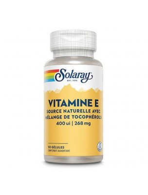 Image de Vitamine E 400 UI - Anti-oxydant 50 gélules - Solaray depuis Commandez les produits Solaray à l'herboristerie Louis