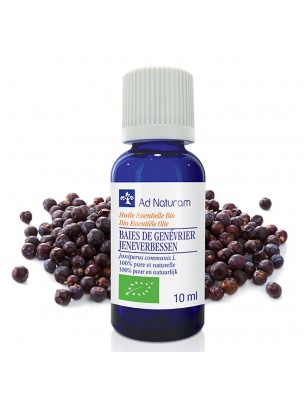 Image de Genévrier Bio - Huile essentielle de Juniperus communis 10 ml - Ad Naturam via Géranium type Bourbon Bio - Huile essentielle 5ml - Ad Naturam