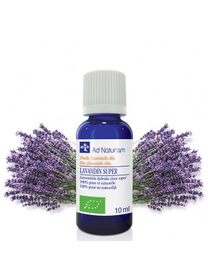 Image de Lavandin Super Bio - Huile essentielle de Lavandula hybrida briquet clone super 10 ml - Ad Naturam via Lédon du Groënland Bio - Huile essentielle 2 ml - Ad Naturam